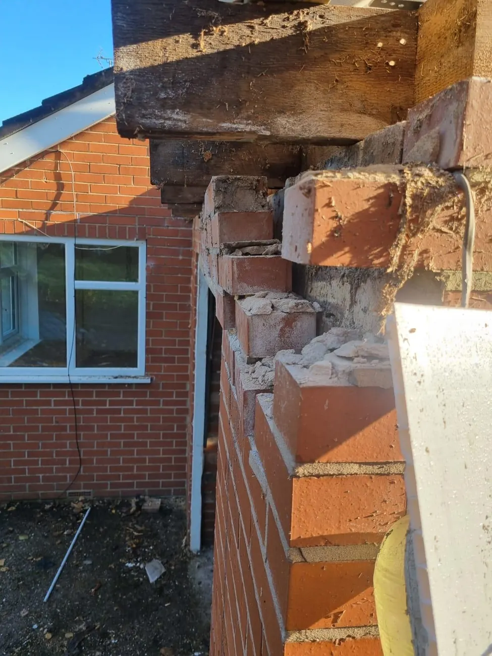 Roofline and brickwork