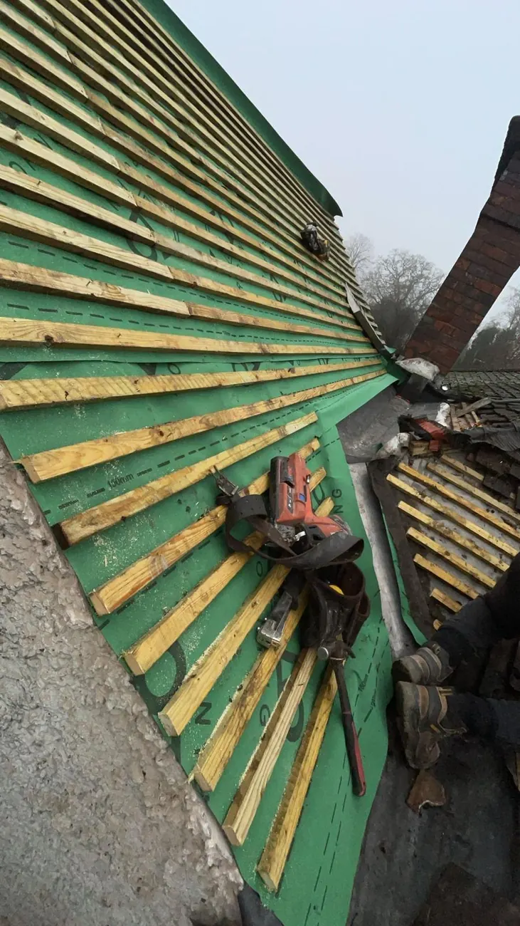 Timber framing on site